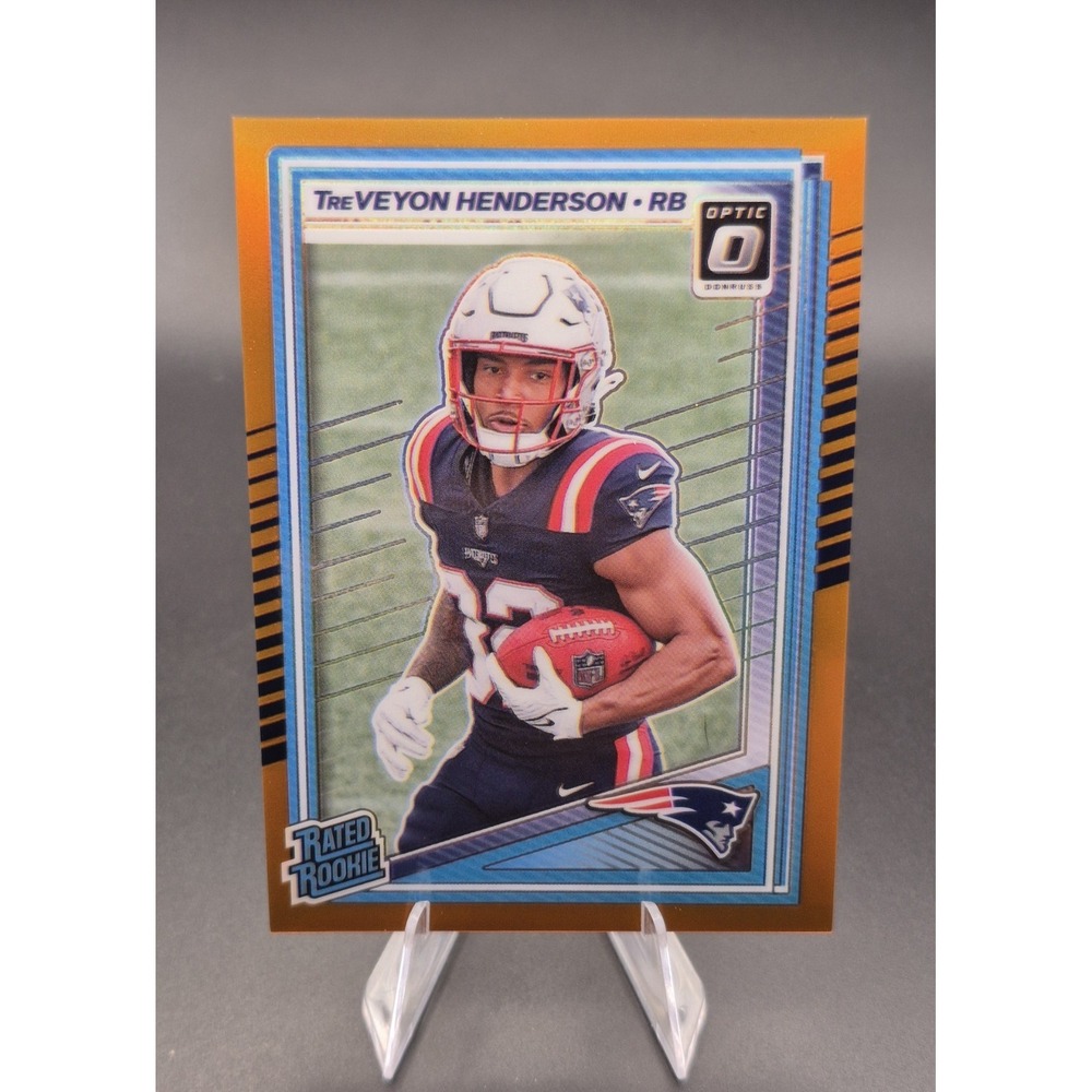 2025 Optic Treveyon Henderson #248 Rated Rookie Orange Prizm /299 (RC) Patriots